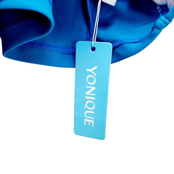 Womens Yonique Blue Tankini Swim Top Adjustable Straps Nylon Size M - Picture 8 of 12